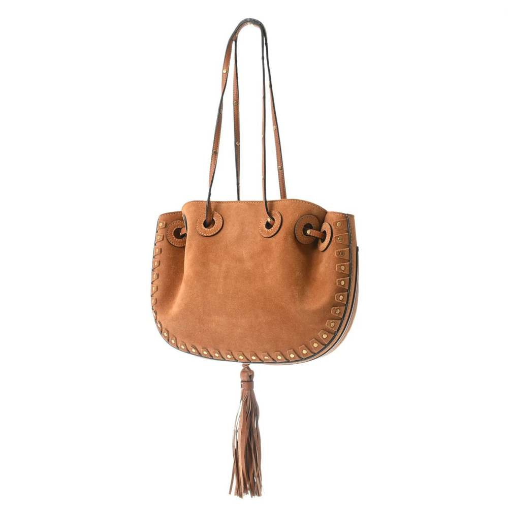 Chloe Fringe Hobo Handbag Bag Brown Suede